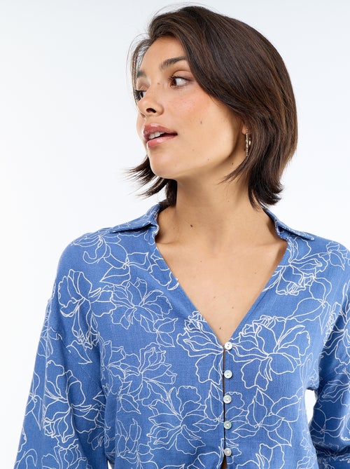 Chemise courte oversize nouée - Kiabi