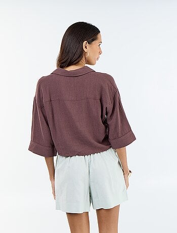 Chemise courte oversize nouée