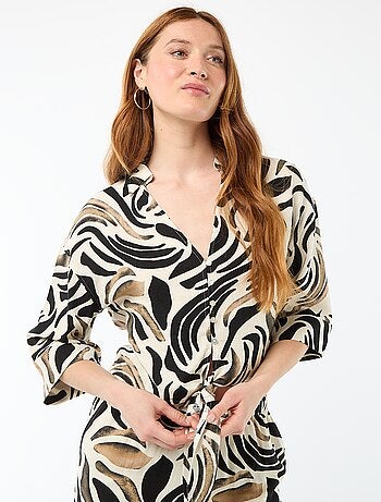 Chemise courte oversize nouée