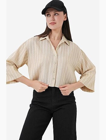 Chemise courte oversize rayée bdart