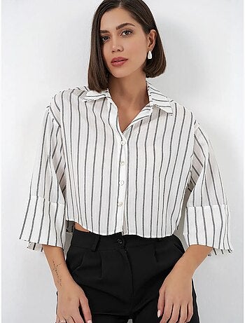 Chemise courte oversize rayée bdart