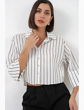 Chemise courte oversize rayée bdart