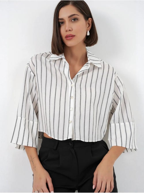 Chemise courte oversize rayée bdart - Kiabi Chemise courte oversize rayée bdart - Kiabi
