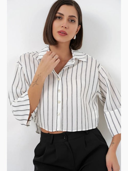 Chemise courte oversize rayée bdart - Kiabi Chemise courte oversize rayée bdart - Kiabi