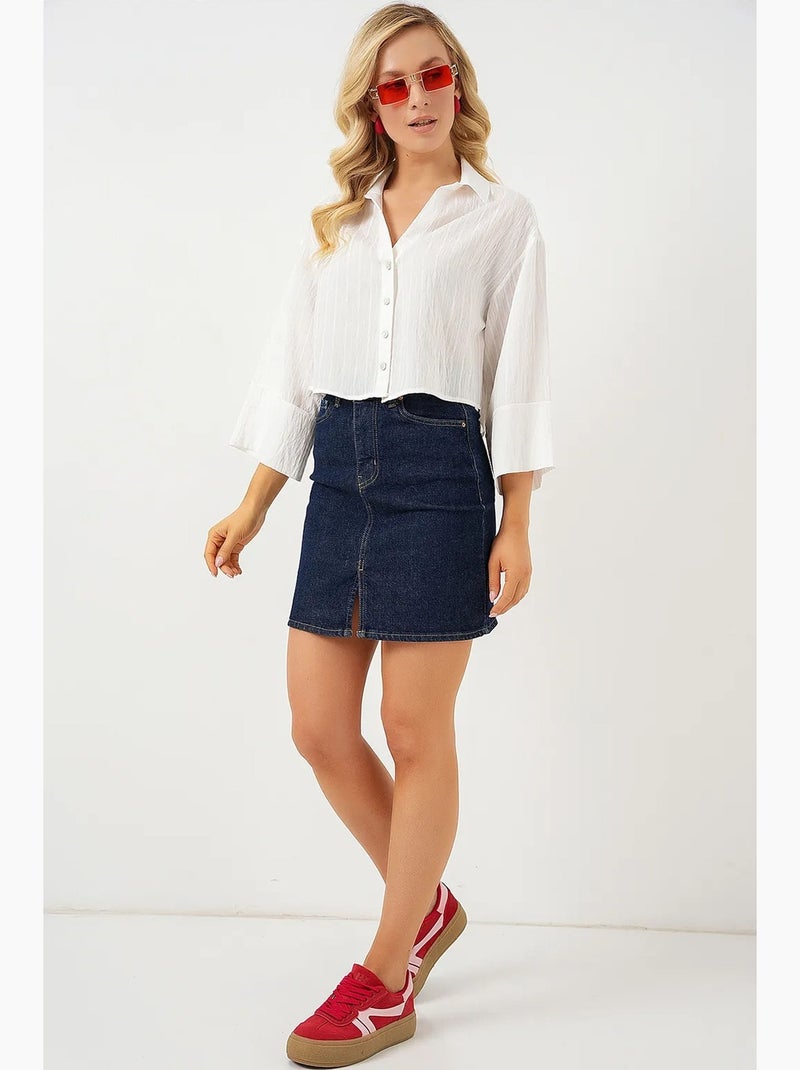 Chemise courte oversize rayée bdart Blanc - Kiabi
