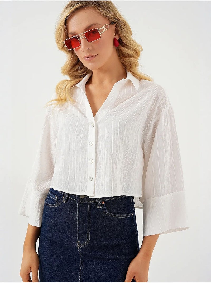 Chemise courte oversize rayée bdart Blanc - Kiabi