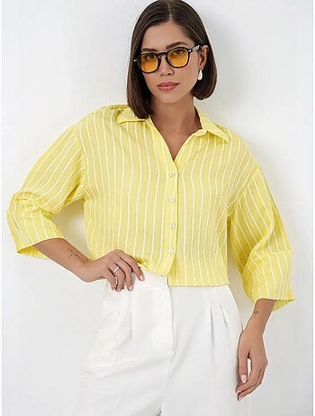 Chemise courte oversize rayée bdart