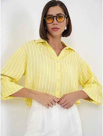 Chemise courte oversize rayée bdart
