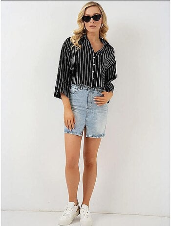 Chemise courte oversize rayée bdart