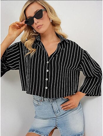 Chemise courte oversize rayée bdart