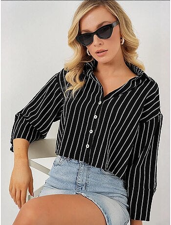 Chemise courte oversize rayée bdart