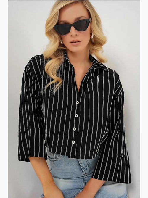 Chemise courte oversize rayée bdart - Kiabi Chemise courte oversize rayée bdart - Kiabi