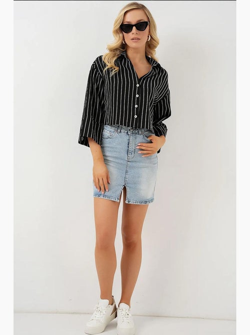 Chemise courte oversize rayée bdart - Kiabi Chemise courte oversize rayée bdart - Kiabi