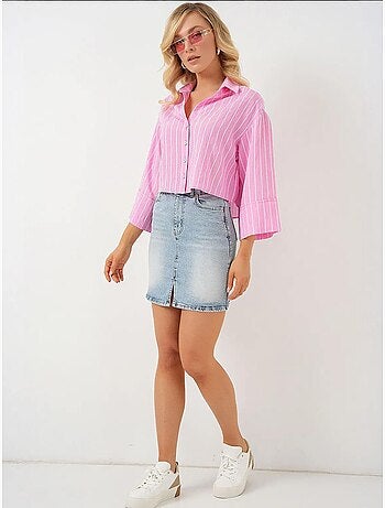 Chemise courte oversize rayée bdart