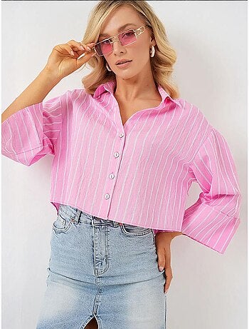 Chemise courte oversize rayée bdart