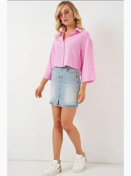 Chemise courte oversize rayée bdart - Kiabi Chemise courte oversize rayée bdart - Kiabi