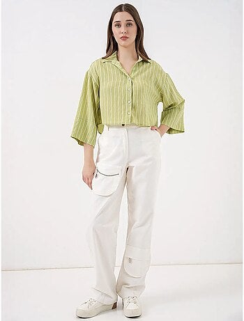 Chemise courte oversize rayée bdart