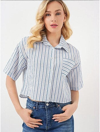 Chemise courte rayée avec poche bdart
