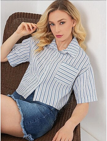 Chemise courte rayée avec poche bdart