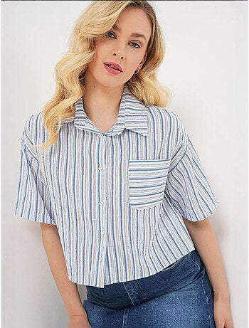 Chemise courte rayée avec poche bdart