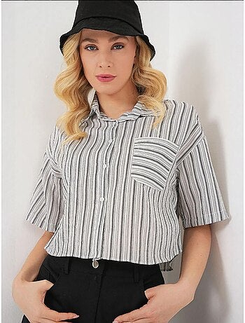 Chemise courte rayée avec poche bdart