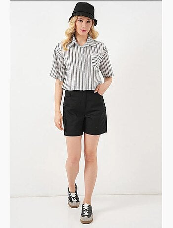 Chemise courte rayée avec poche bdart