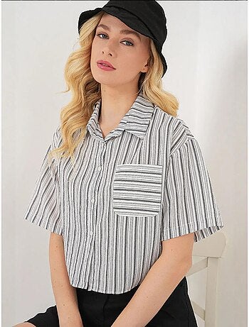 Chemise courte rayée avec poche bdart