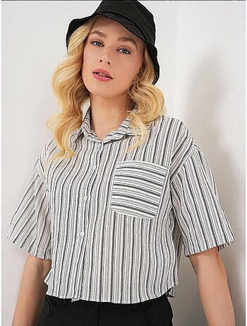 Chemise courte rayée avec poche bdart