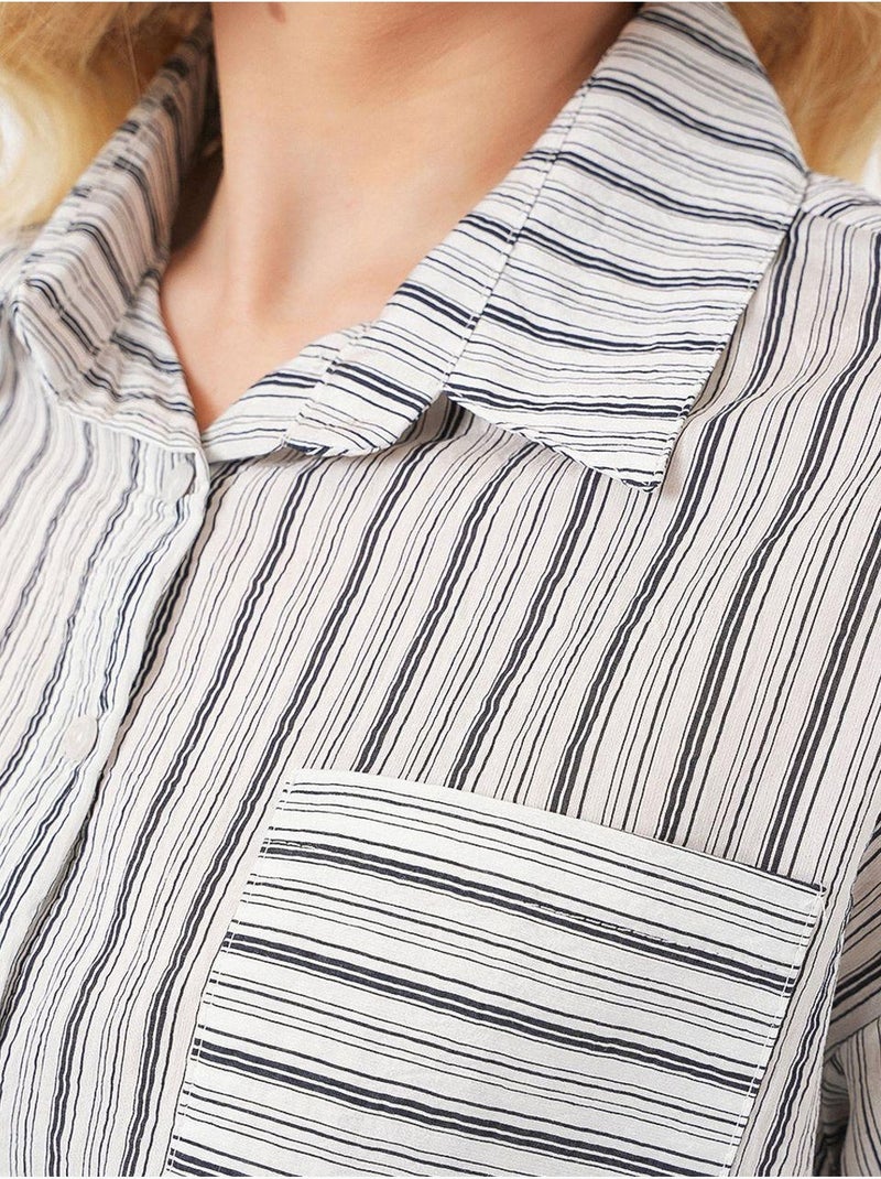 Chemise courte rayée avec poche bdart Noir - Kiabi