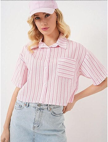 Chemise courte rayée avec poche bdart