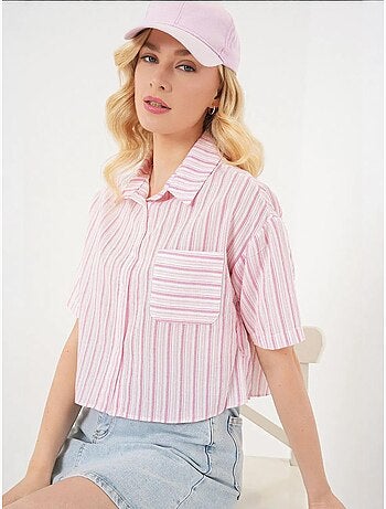 Chemise courte rayée avec poche bdart