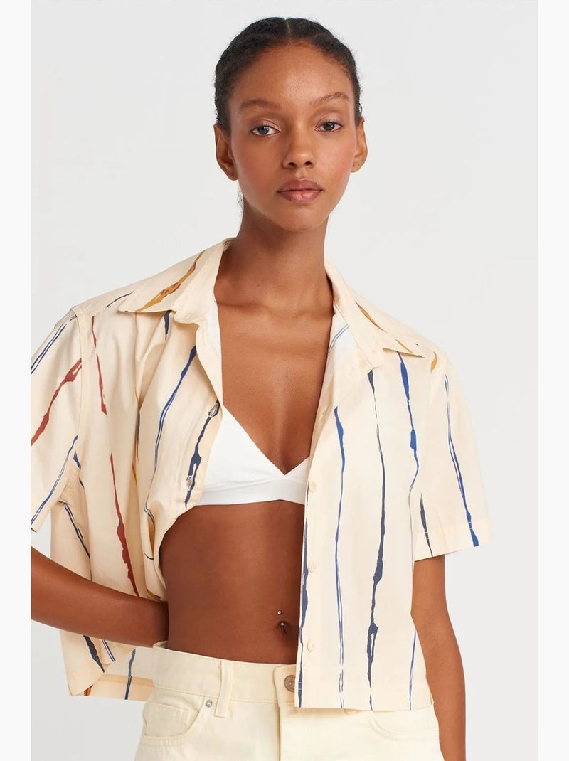 Chemise courte rayée femme dilvin Multicolore - Kiabi