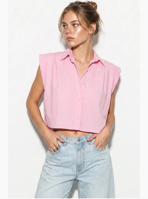 Chemise courte sans manches en popeline pour femme lucci - Kiabi Chemise courte sans manches en popeline pour femme lucci - Kiabi