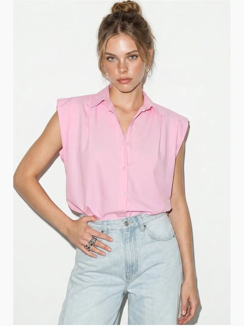 Chemise courte sans manches en popeline pour femme lucci - Kiabi Chemise courte sans manches en popeline pour femme lucci - Kiabi