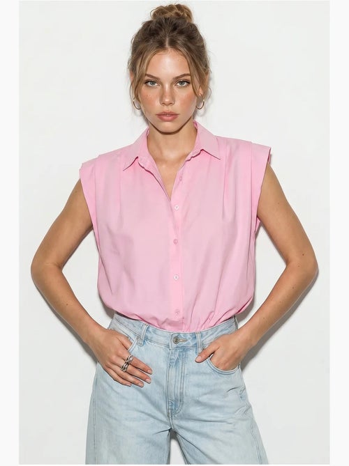 Chemise courte sans manches en popeline pour femme lucci - Kiabi Chemise courte sans manches en popeline pour femme lucci - Kiabi