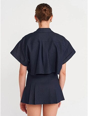 Chemise courte texturée à boutons pour femme dilvin