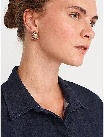 Chemise courte texturée à boutons pour femme dilvin