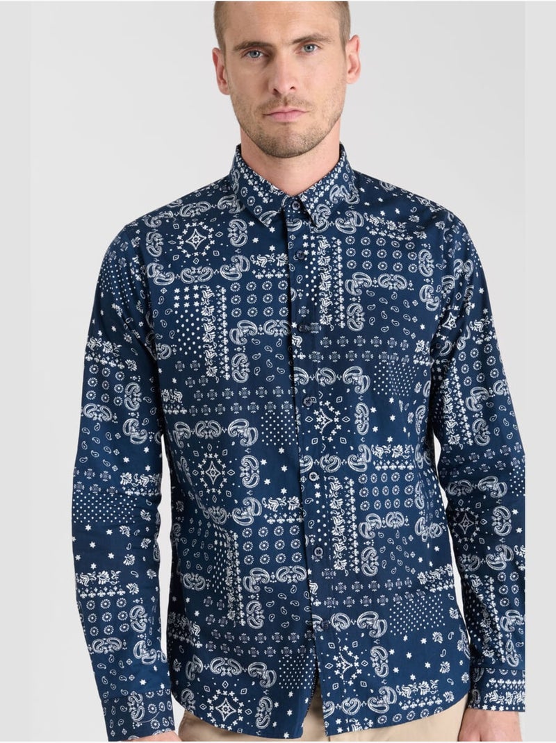 Chemise credo 'le temps des cerises' Bleu - Kiabi