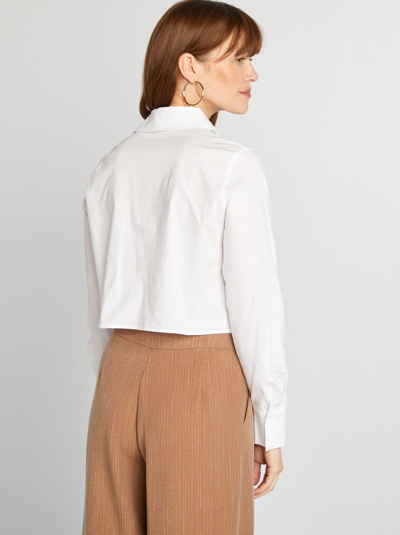 Chemise crop BLANC - Kiabi