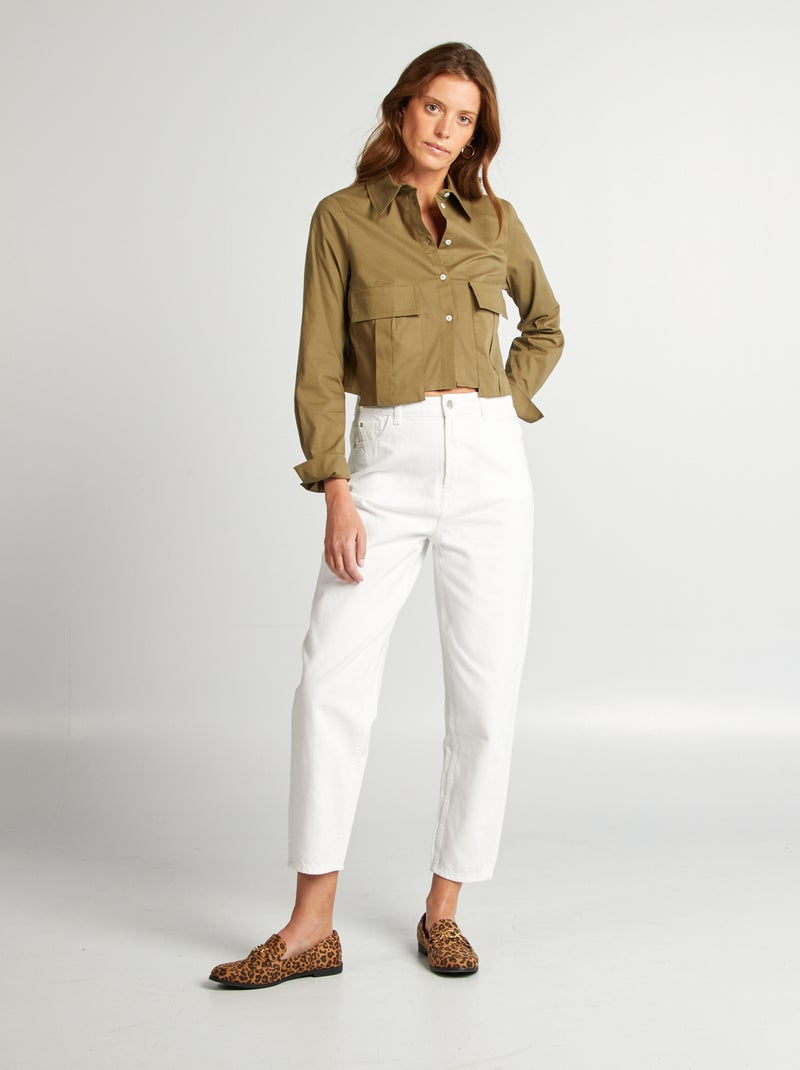Chemise crop KAKI - Kiabi