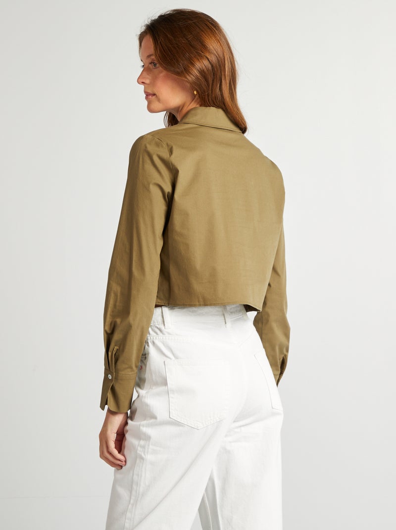 Chemise crop KAKI - Kiabi