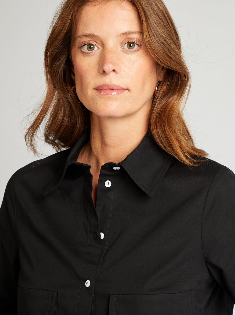 Chemise crop noir - Kiabi