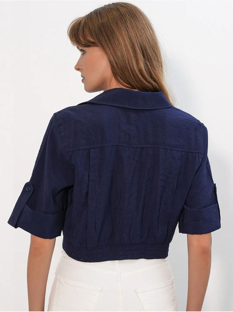 Chemise crop oversize bdart Bleu marine - Kiabi