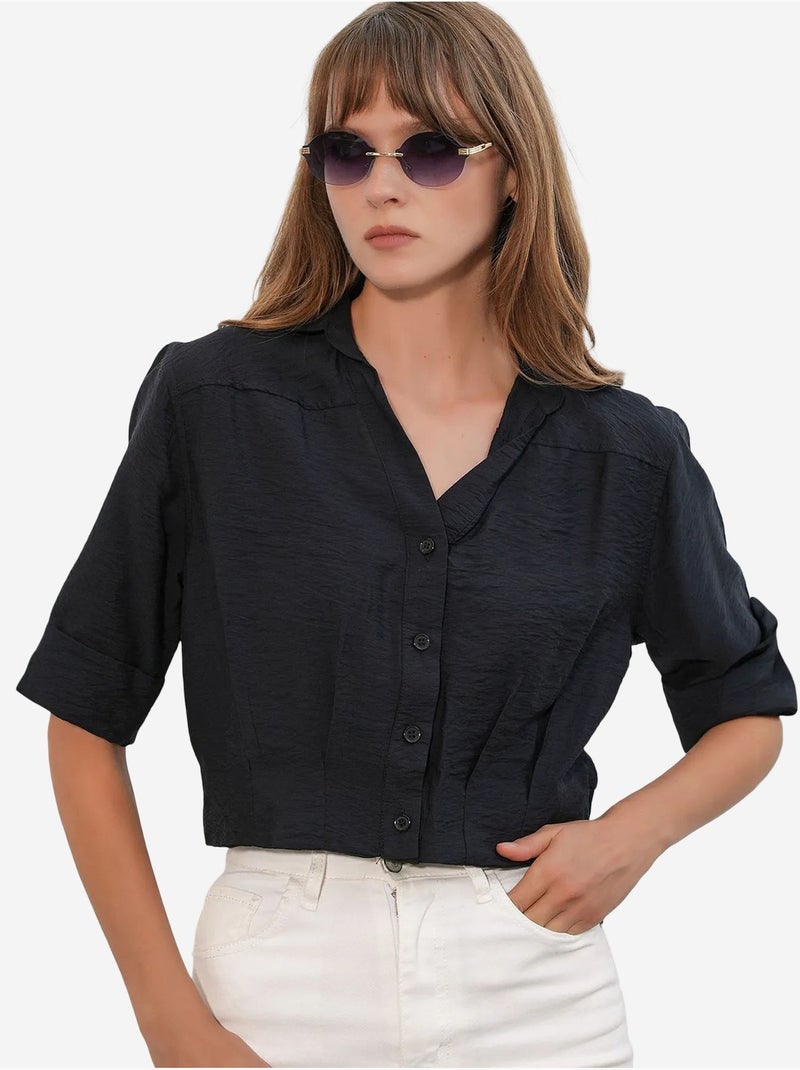 Chemise crop oversize bdart Noir - Kiabi