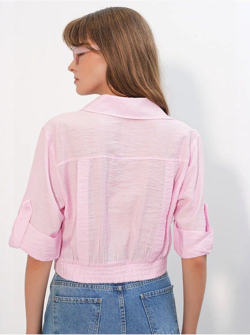 Chemise crop oversize bdart - Kiabi Chemise crop oversize bdart - Kiabi