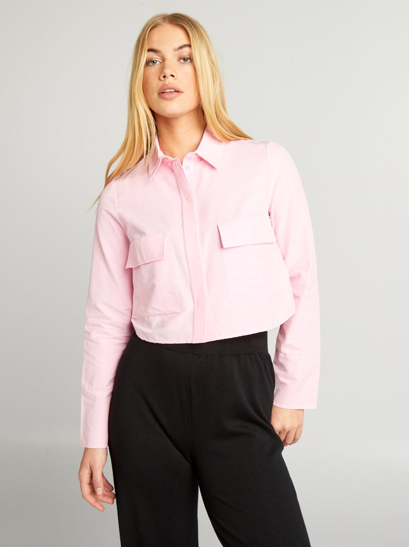 Chemise crop Rose - Kiabi