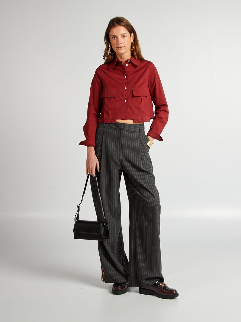 Chemise crop Rouge - Kiabi