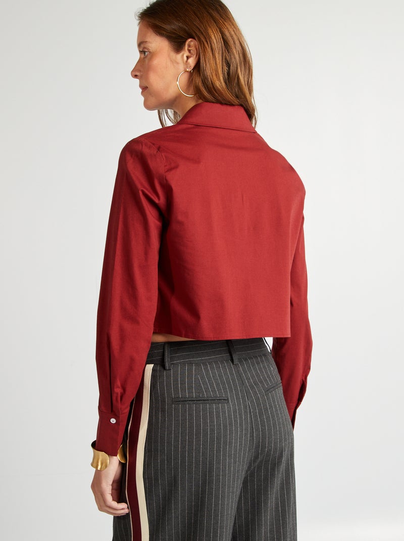 Chemise crop Rouge - Kiabi