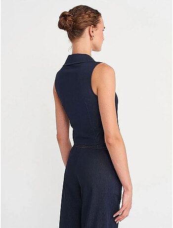 Chemise crop sans manches ajustée dilvin