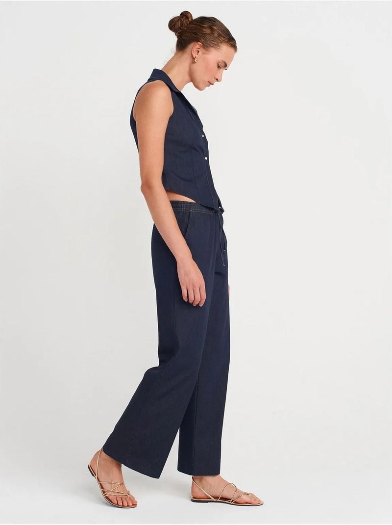 Chemise crop sans manches ajustée dilvin Bleu marine - Kiabi